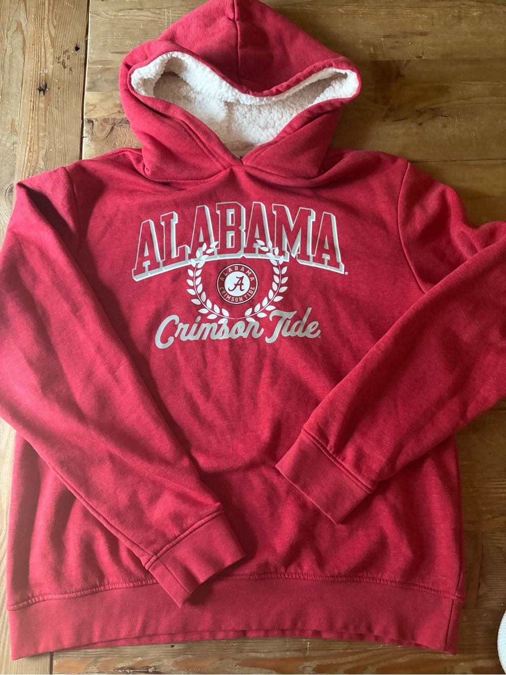 Alabama Crimson Tide Sherpa-Lined Hoodie Sweatshirt - Red Large